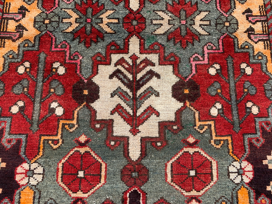 Hand-Knotted Persian Wool Rug 6'11 x 4'0 Gray Red Tribal Rug - KBHM-1110