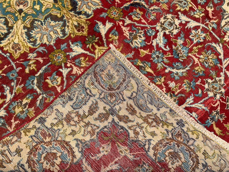 Hand-Knotted Persian Wool Rug 8'8" x 4'5" – Red Floral One-of-a-Kind Area Rug – KBHM-1111