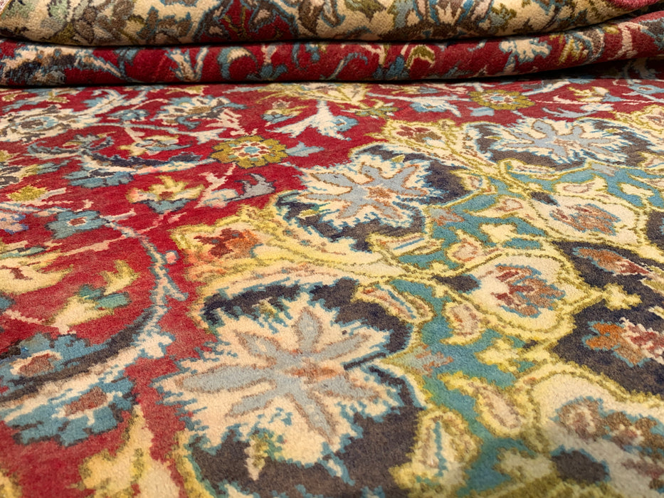 Hand-Knotted Persian Wool Rug 8'8" x 4'5" – Red Floral One-of-a-Kind Area Rug – KBHM-1111