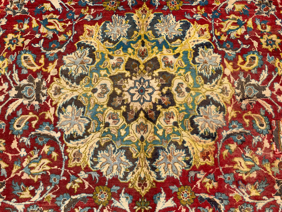 Hand-Knotted Persian Wool Rug 8'8" x 4'5" – Red Floral One-of-a-Kind Area Rug – KBHM-1111