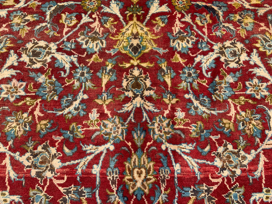 Hand-Knotted Persian Wool Rug 8'8" x 4'5" – Red Floral One-of-a-Kind Area Rug – KBHM-1111