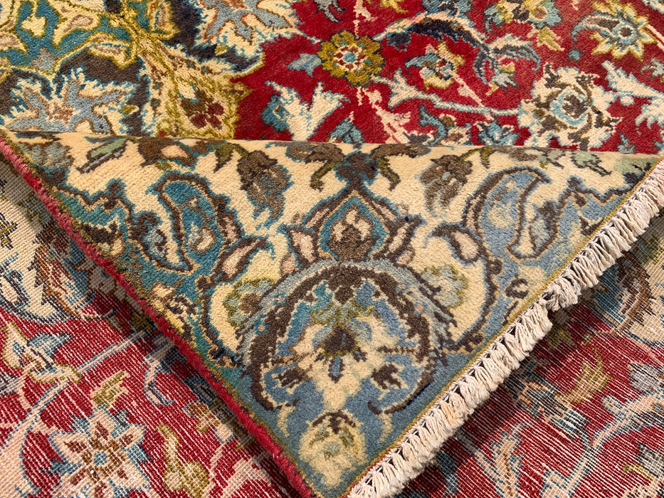 Hand-Knotted Persian Wool Rug 8'8" x 4'5" – Red Floral One-of-a-Kind Area Rug – KBHM-1111