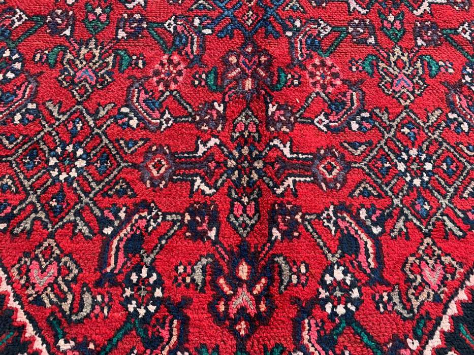 Red & Navy Hand-Knotted Persian Wool Area Rug – 10'2" x 6'11" – KBHM-1116