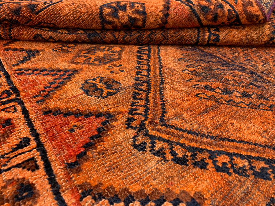 Hand-Knotted Persian Wool Rug 6'7 x 3'6 Rust Orange Tribal Area Rug KBHM-1120