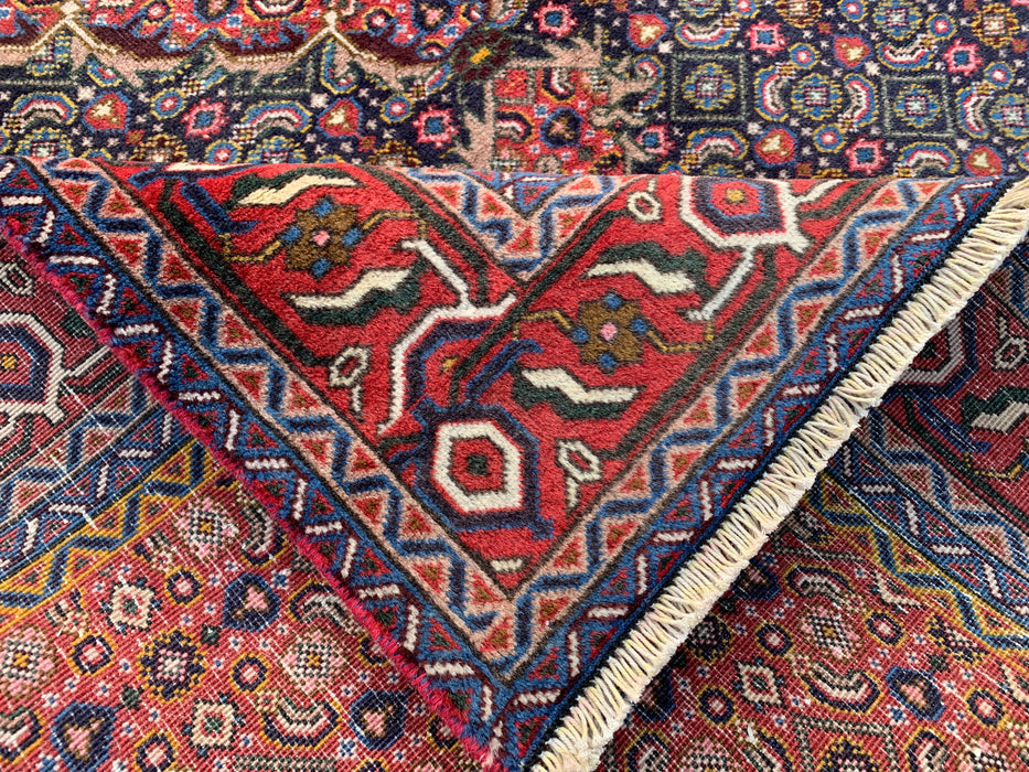 Hand-Knotted Persian Wool Rug – 9'3" x 6'3" – Red / Navy Multi Traditional Medallion Rug – kbhm-1121