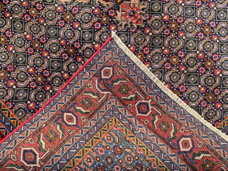 Hand-Knotted Persian Wool Rug – 9'3" x 6'3" – Red / Navy Multi Traditional Medallion Rug – kbhm-1121