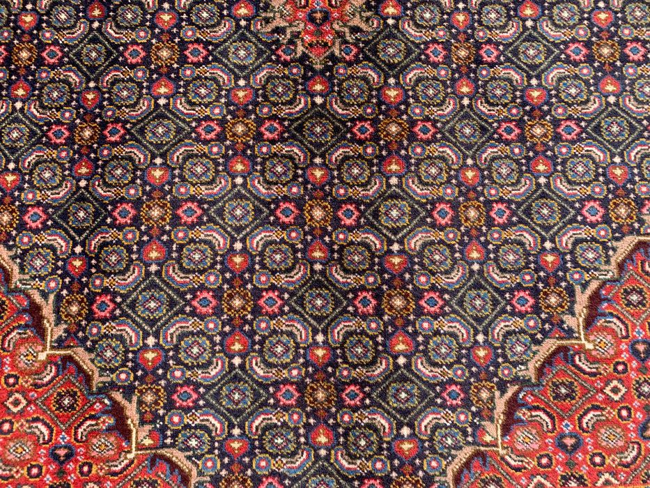 Hand-Knotted Persian Wool Rug – 9'3" x 6'3" – Red / Navy Multi Traditional Medallion Rug – kbhm-1121