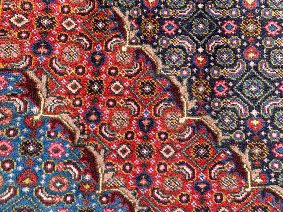 Hand-Knotted Persian Wool Rug – 9'3" x 6'3" – Red / Navy Multi Traditional Medallion Rug – kbhm-1121