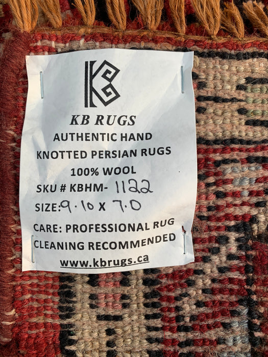 9'10 x 7'0 Red Blue Hand-Knotted Persian Wool Rug – KBHM-1122