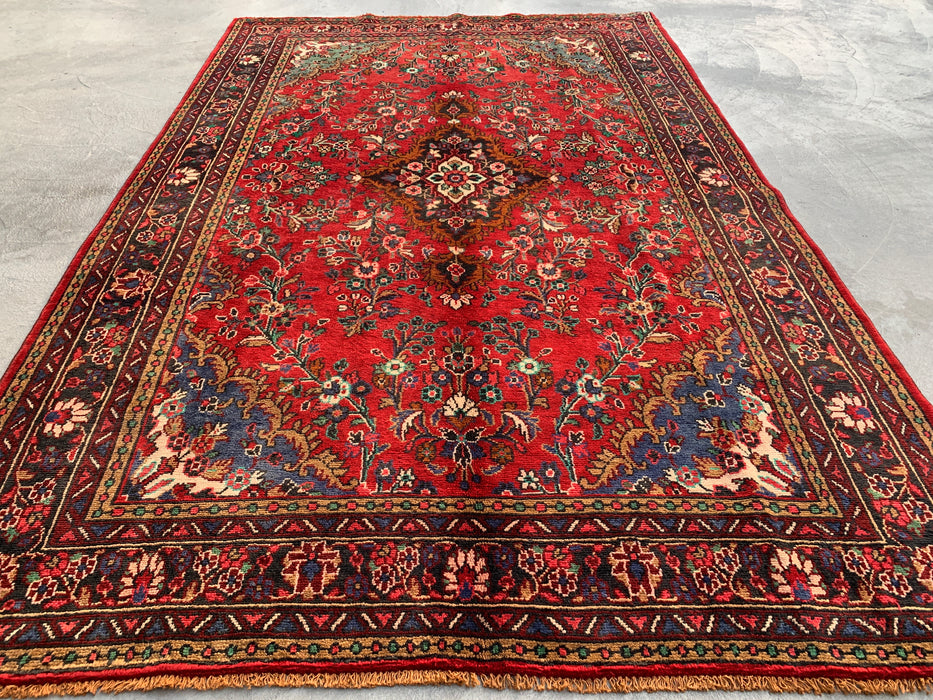 9'10 x 7'0 Red Blue Hand-Knotted Persian Wool Rug – KBHM-1122