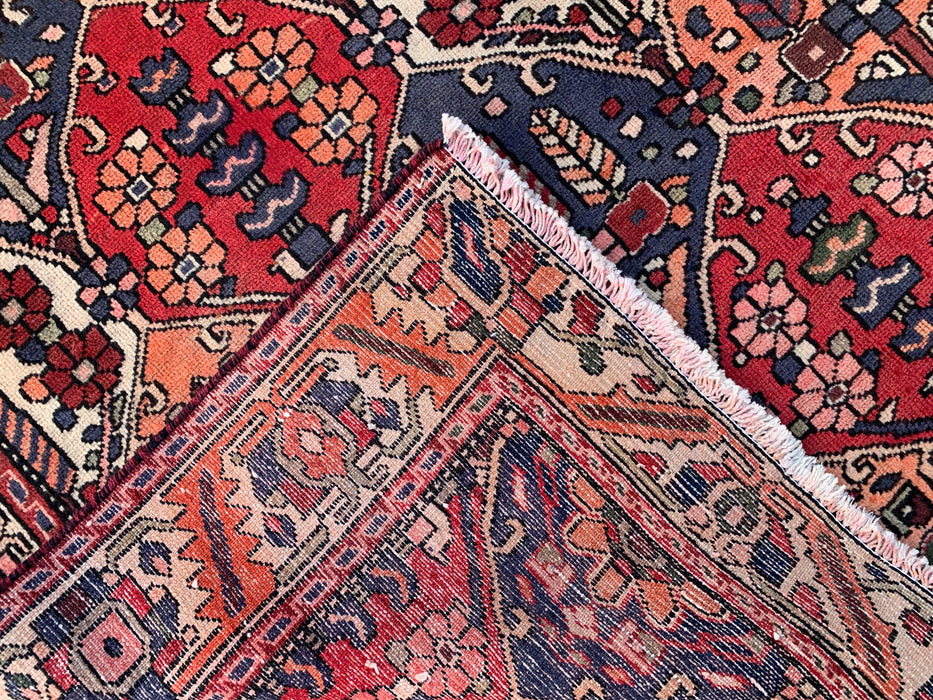 Hand-Knotted Persian Wool Rug 10'0 x 5'6 – Coral, Navy & Ivory | KBHM-1123