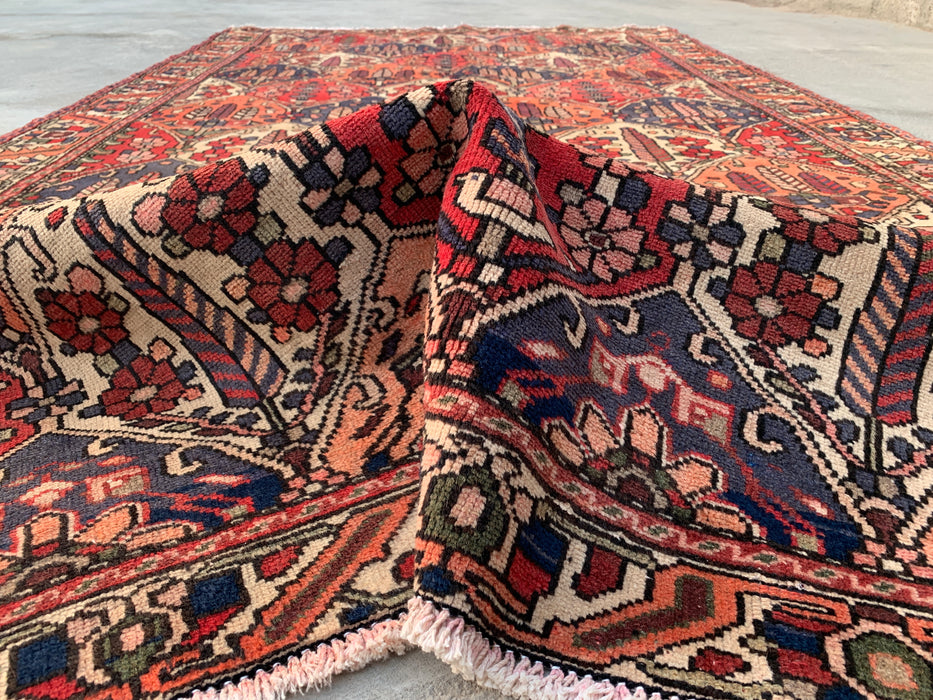 Hand-Knotted Persian Wool Rug 10'0 x 5'6 – Coral, Navy & Ivory | KBHM-1123