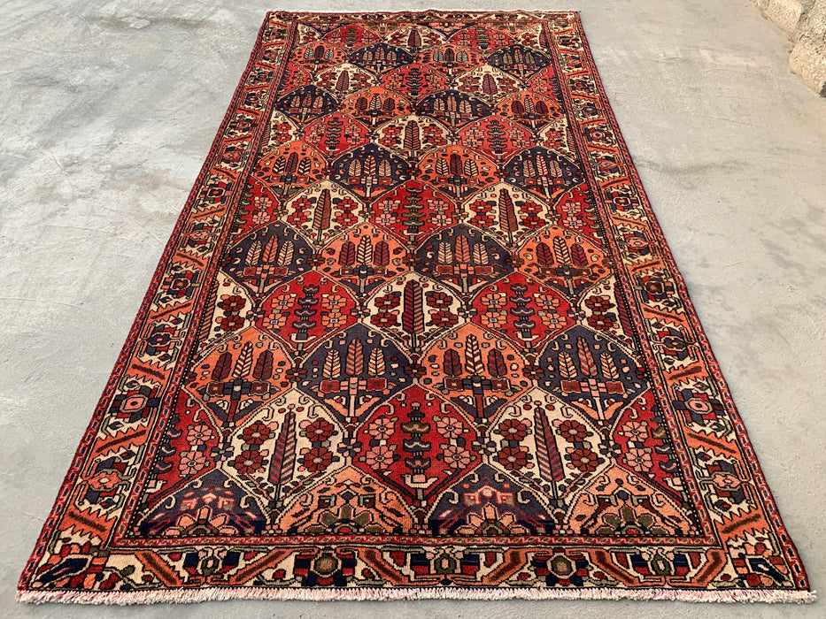 Hand-Knotted Persian Wool Rug 10'0 x 5'6 – Coral, Navy & Ivory | KBHM-1123