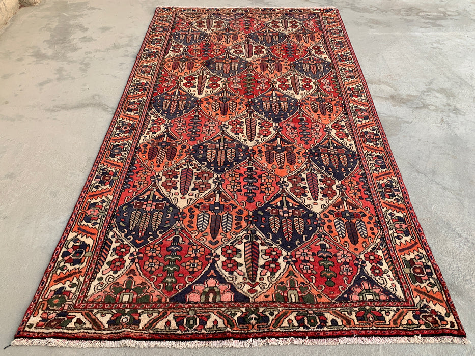 Hand-Knotted Persian Wool Rug 10'0 x 5'6 – Coral, Navy & Ivory | KBHM-1123
