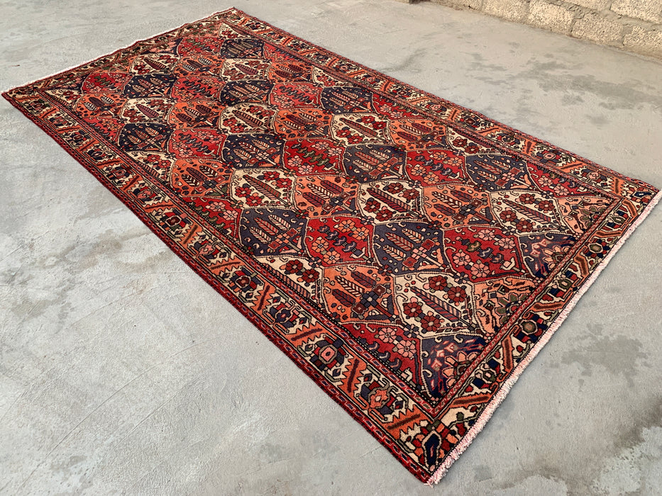 Hand-Knotted Persian Wool Rug 10'0 x 5'6 – Coral, Navy & Ivory | KBHM-1123