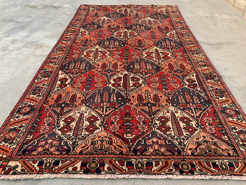 Hand-Knotted Persian Wool Rug 10'0 x 5'6 – Coral, Navy & Ivory | KBHM-1123
