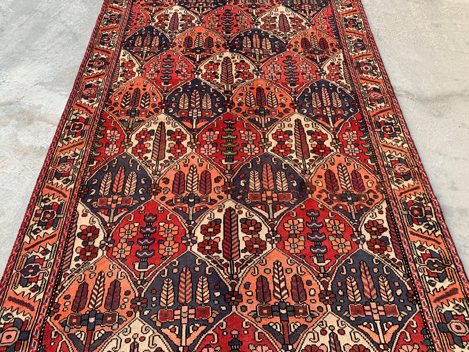 Hand-Knotted Persian Wool Rug 10'0 x 5'6 – Coral, Navy & Ivory | KBHM-1123