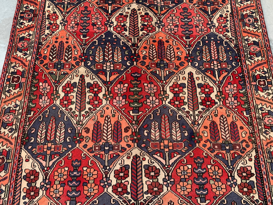 Hand-Knotted Persian Wool Rug 10'0 x 5'6 – Coral, Navy & Ivory | KBHM-1123