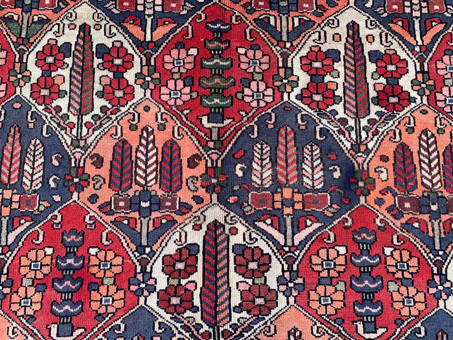 Hand-Knotted Persian Wool Rug 10'0 x 5'6 – Coral, Navy & Ivory | KBHM-1123