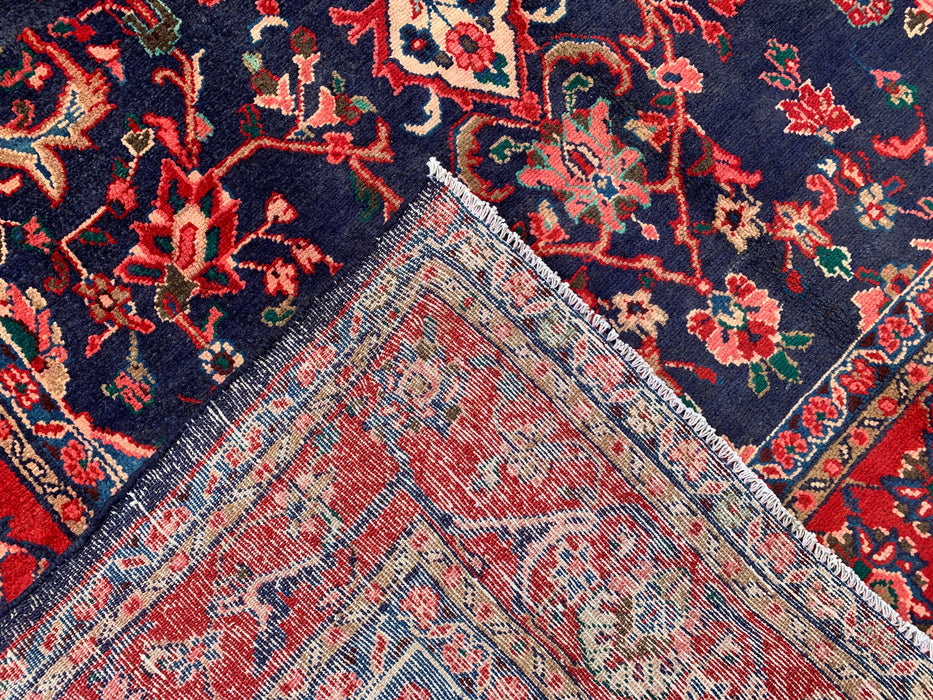 Navy & Red Hand-Knotted Persian Wool Rug 9'3" x 6'2" - KBHM-1125