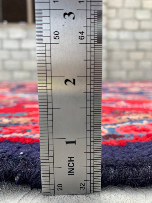 Navy & Red Hand-Knotted Persian Wool Rug 9'3" x 6'2" - KBHM-1125
