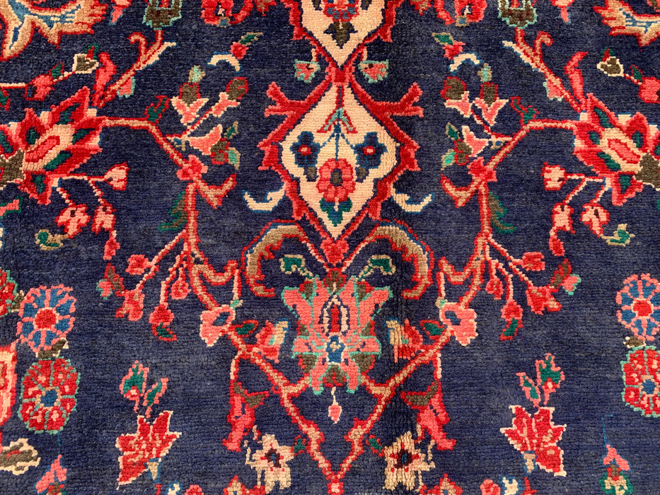 Navy & Red Hand-Knotted Persian Wool Rug 9'3" x 6'2" - KBHM-1125