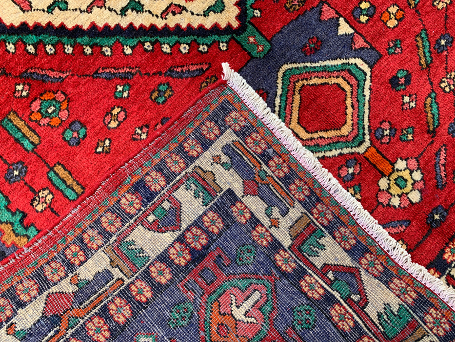 Hand-Knotted Persian Wool Rug 6'6 x 5'3 Red Tribal Medallion Area Rug - kbhm-1128