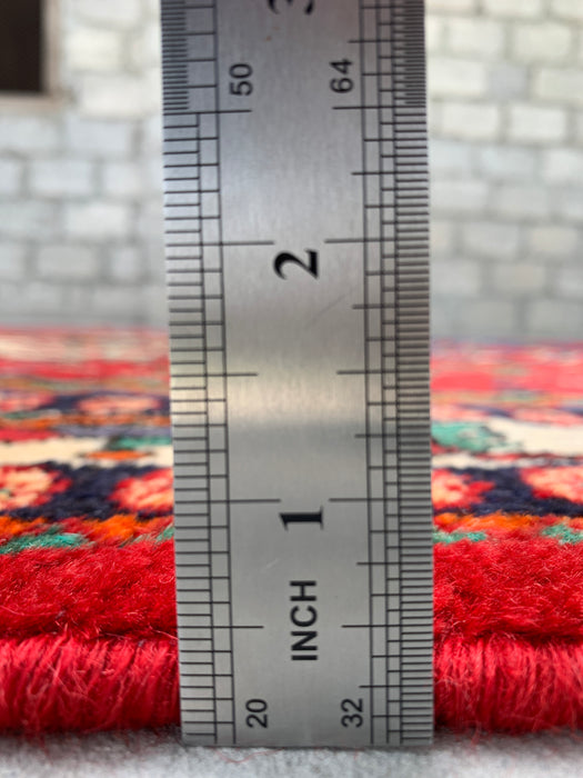 Hand-Knotted Persian Wool Rug 6'6 x 5'3 Red Tribal Medallion Area Rug - kbhm-1128