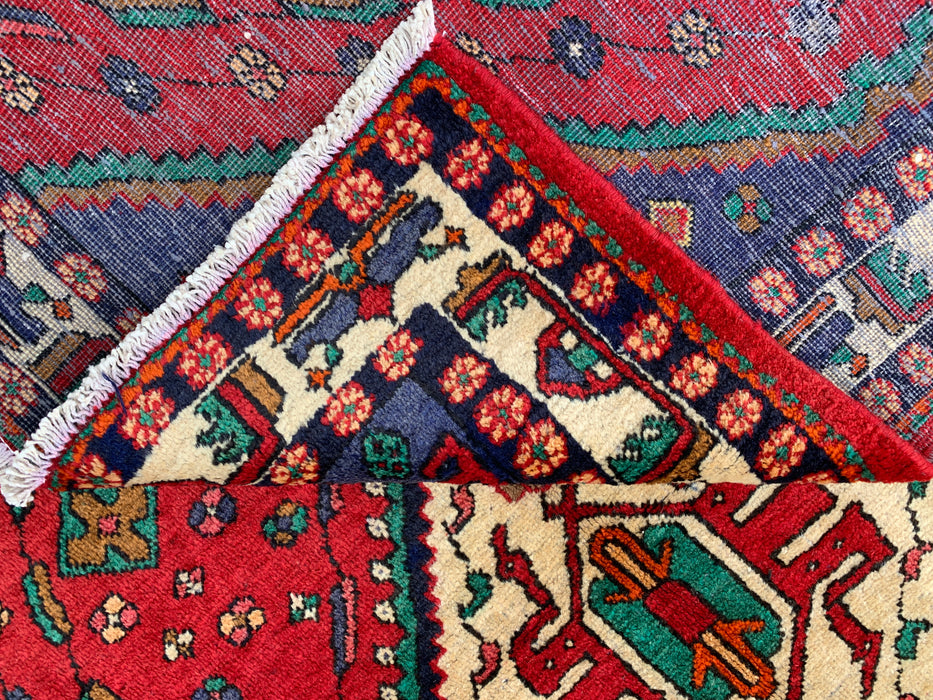 Hand-Knotted Persian Wool Rug 6'6 x 5'3 Red Tribal Medallion Area Rug - kbhm-1128