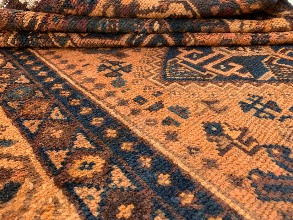 KBHM-1130 Hand-Knotted Persian Wool Rug – 7'9" x 5'1" Beige, Blue & Brown Tribal Geometric Area Rug
