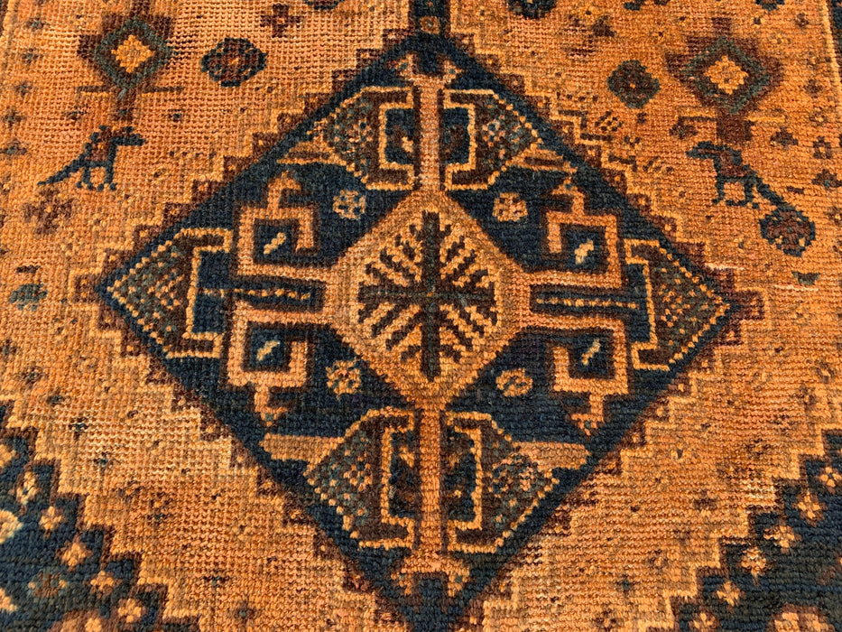KBHM-1130 Hand-Knotted Persian Wool Rug – 7'9" x 5'1" Beige, Blue & Brown Tribal Geometric Area Rug