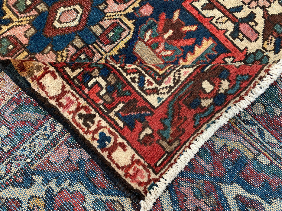 Hand-Knotted Persian Wool Rug 6'1" x 4'6" – Ivory, Navy & Red | KBHM-1133
