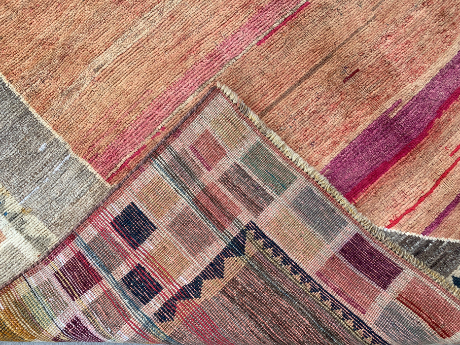 Hand-Knotted Persian Wool Rug 6'6" x 9'6" – Geometric Multicolor Area Rug KBHM-1134