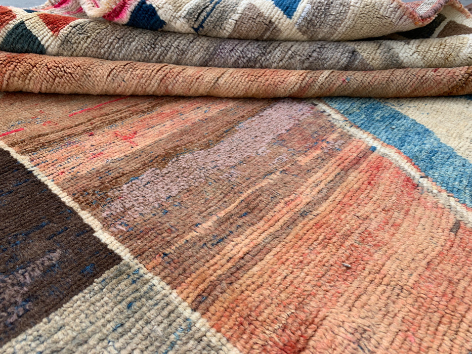Hand-Knotted Persian Wool Rug 6'6" x 9'6" – Geometric Multicolor Area Rug KBHM-1134