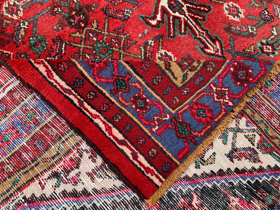 Hand-Knotted Persian Wool Rug 9'11" x 7'4" Red Blue KBHM-1139