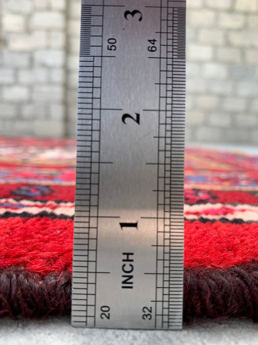 Hand-Knotted Persian Wool Rug 9'11" x 7'4" Red Blue KBHM-1139