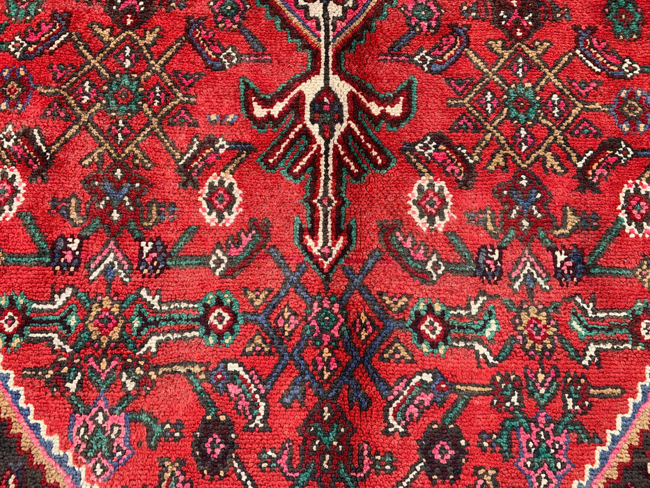 Hand-Knotted Persian Wool Rug 9'11" x 7'4" Red Blue KBHM-1139