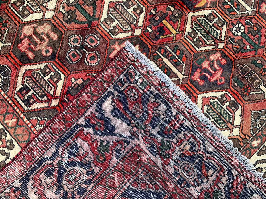 Hand-Knotted Persian Wool Rug – 9'10" x 6'9" – Red, Brown & Ivory | KBHM-1140