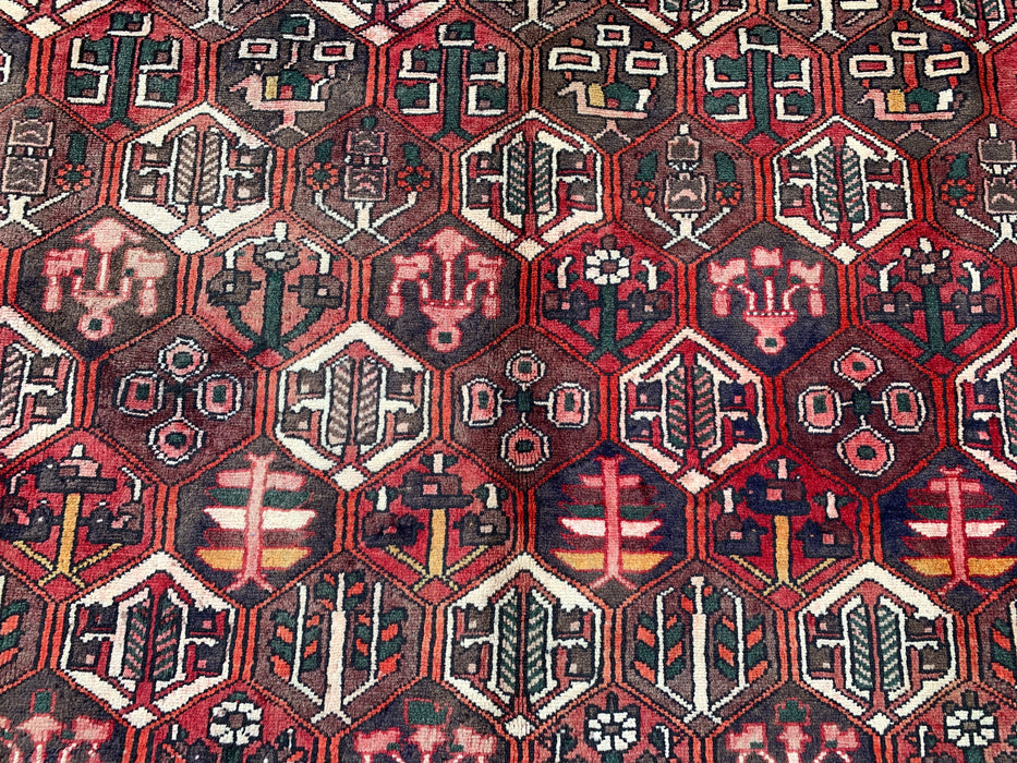 Hand-Knotted Persian Wool Rug – 9'10" x 6'9" – Red, Brown & Ivory | KBHM-1140