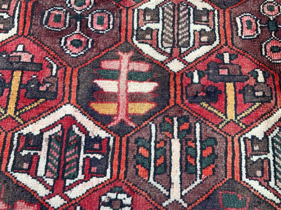 Hand-Knotted Persian Wool Rug – 9'10" x 6'9" – Red, Brown & Ivory | KBHM-1140