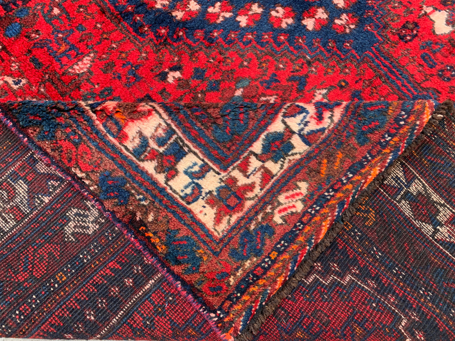 KBHM-1143 Hand-Knotted Persian Wool Rug – 10'2" x 6'2" Red, Navy & Ivory Traditional Medallion Area Rug