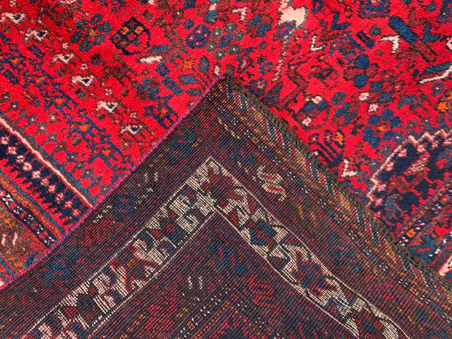 KBHM-1143 Hand-Knotted Persian Wool Rug – 10'2" x 6'2" Red, Navy & Ivory Traditional Medallion Area Rug