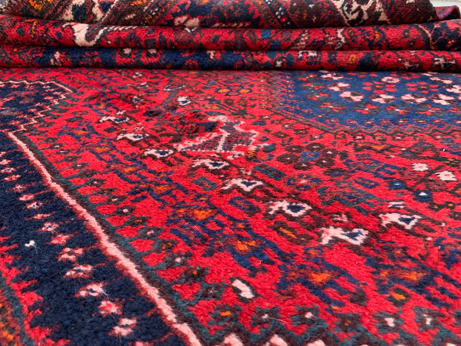 KBHM-1143 Hand-Knotted Persian Wool Rug – 10'2" x 6'2" Red, Navy & Ivory Traditional Medallion Area Rug