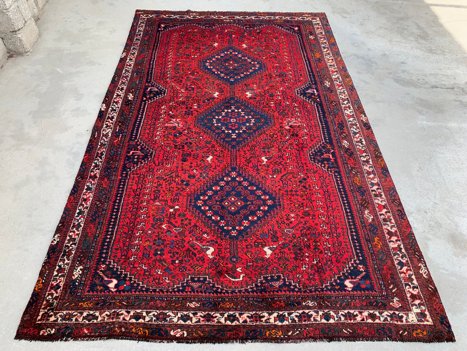 KBHM-1143 Hand-Knotted Persian Wool Rug – 10'2" x 6'2" Red, Navy & Ivory Traditional Medallion Area Rug