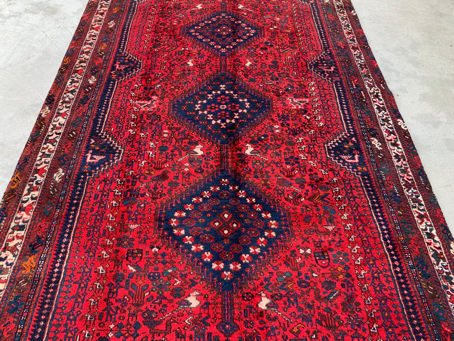 KBHM-1143 Hand-Knotted Persian Wool Rug – 10'2" x 6'2" Red, Navy & Ivory Traditional Medallion Area Rug