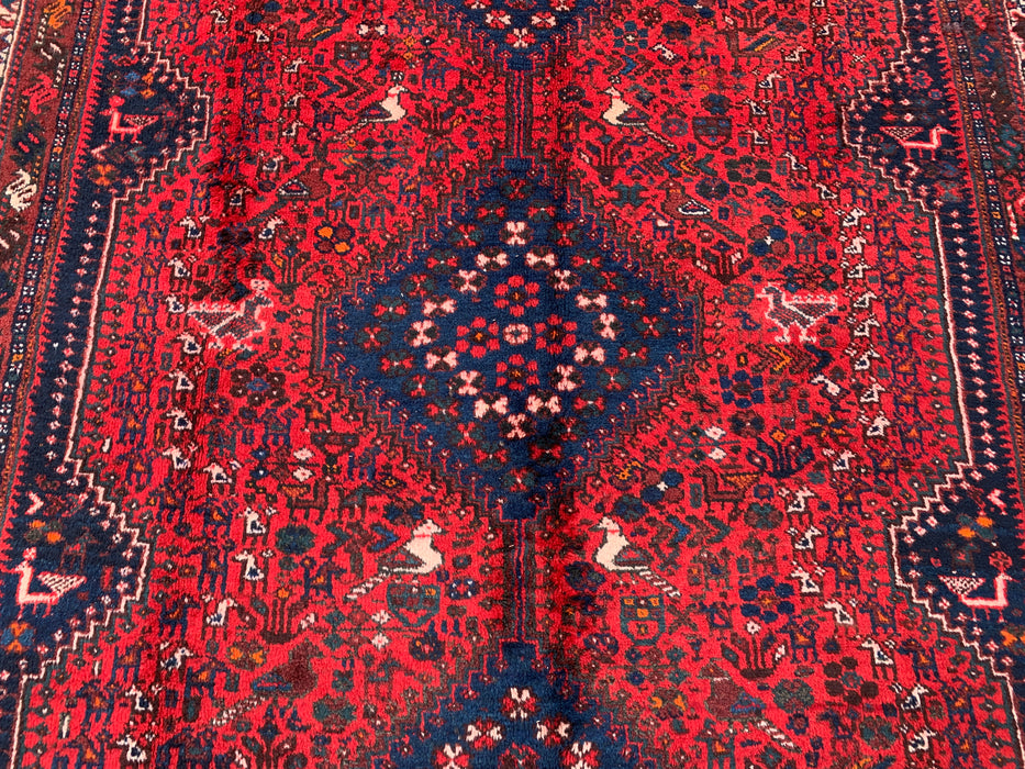 KBHM-1143 Hand-Knotted Persian Wool Rug – 10'2" x 6'2" Red, Navy & Ivory Traditional Medallion Area Rug