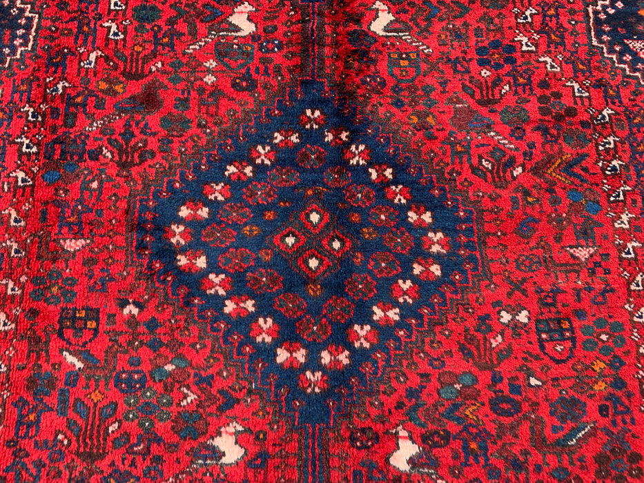 KBHM-1143 Hand-Knotted Persian Wool Rug – 10'2" x 6'2" Red, Navy & Ivory Traditional Medallion Area Rug