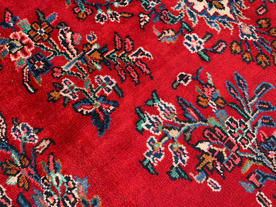 KBHM-1149 Hand-Knotted Persian Wool Rug – 10'2" x 7'0" Red, Blue & Ivory Traditional Floral Area Rug