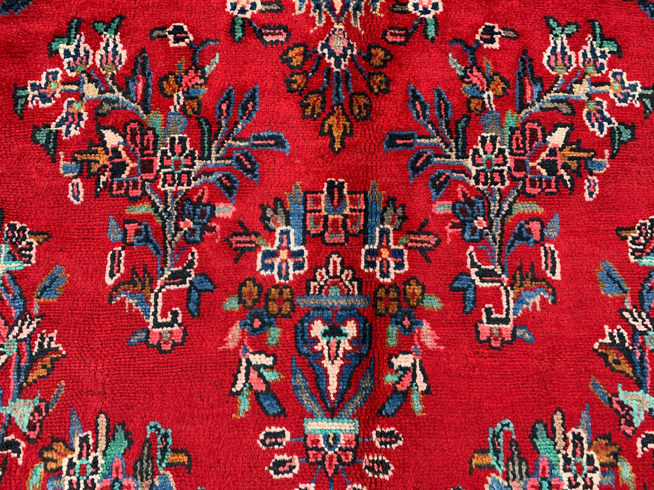 KBHM-1149 Hand-Knotted Persian Wool Rug – 10'2" x 7'0" Red, Blue & Ivory Traditional Floral Area Rug