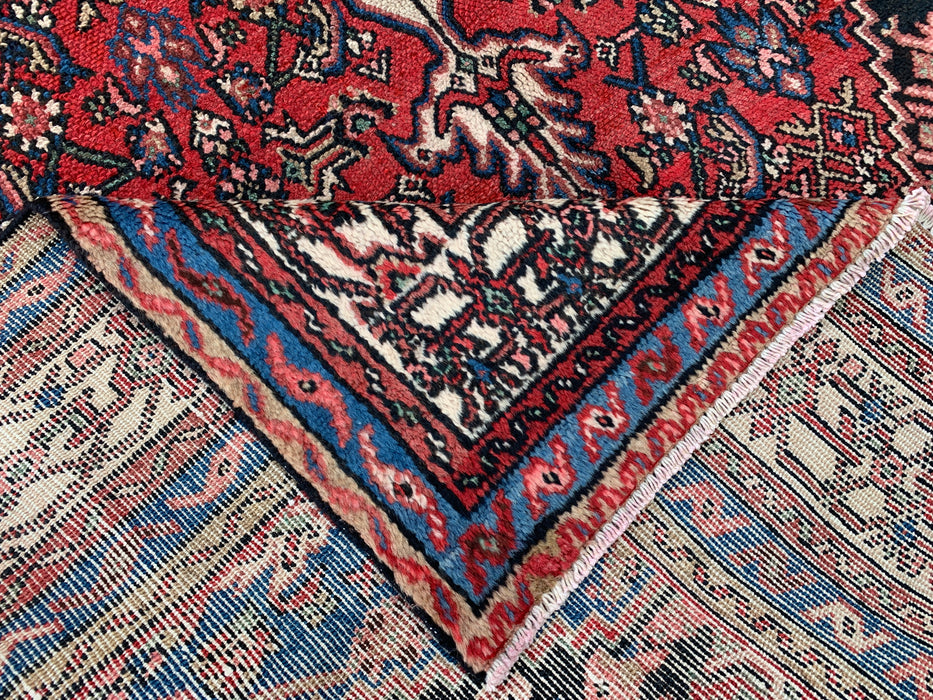 10'4 x 6'9 Hand-Knotted Persian Wool Rug in Red, Blue, Ivory & Blush Traditional Medallion Design | KBHM-1150